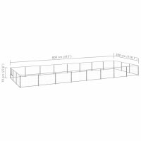 vidaXL Hundezwinger Silbern 24 m&sup2; Stahl