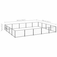 vidaXL Hundezwinger Schwarz 20 m&sup2; Stahl