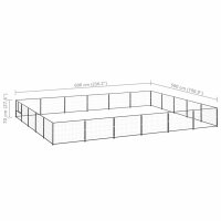 vidaXL Hundezwinger Schwarz 30 m&sup2; Stahl