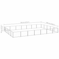 vidaXL Hundezwinger Silbern 35 m&sup2; Stahl