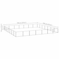 vidaXL Hundezwinger Silbern 49 m&sup2; Stahl