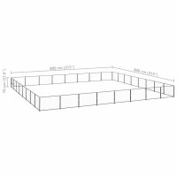 vidaXL Hundezwinger Schwarz 64 m² Stahl