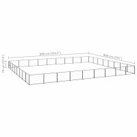 vidaXL Hundezwinger Schwarz 72 m&sup2; Stahl