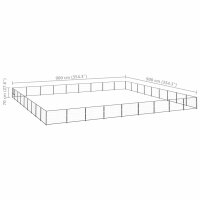 vidaXL Hundezwinger Schwarz 81 m² Stahl