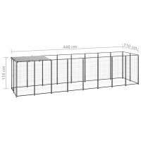 vidaXL Hundezwinger Schwarz 4,84 m&sup2; Stahl