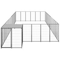 vidaXL Hundezwinger Schwarz 26,62 m&sup2; Stahl