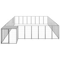 vidaXL Hundezwinger Schwarz 30,25 m&sup2; Stahl