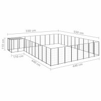 vidaXL Hundezwinger Schwarz 25,41 m&sup2; Stahl