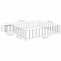 vidaXL Hundezwinger Schwarz 37,51 m&sup2; Stahl