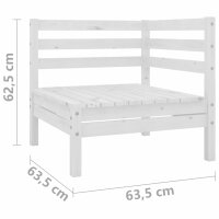 vidaXL 2-Sitzer-Gartensofa Weiß Kiefer Massivholz