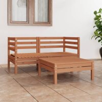 vidaXL 3-tlg. Garten-Lounge-Set Honigbraun Massivholz Kiefer