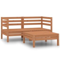 vidaXL 3-tlg. Garten-Lounge-Set Honigbraun Massivholz Kiefer