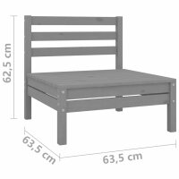 vidaXL 4-tlg. Garten-Lounge-Set Grau Kiefer Massivholz