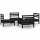 vidaXL 4-tlg. Garten-Lounge-Set Schwarz Massivholz Kiefer