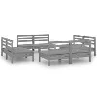 vidaXL 8-tlg. Garten-Lounge-Set Grau Kiefer Massivholz