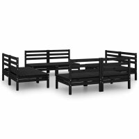 vidaXL 8-tlg. Garten-Lounge-Set Schwarz Massivholz Kiefer