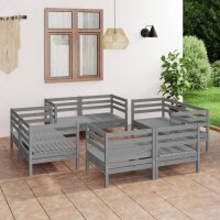 vidaXL 8-tlg. Garten-Lounge-Set Grau Kiefer Massivholz