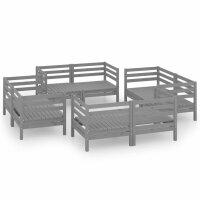 vidaXL 8-tlg. Garten-Lounge-Set Grau Kiefer Massivholz