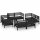 vidaXL 8-tlg. Garten-Lounge-Set Schwarz Massivholz Kiefer