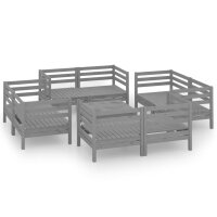 vidaXL 9-tlg. Garten-Lounge-Set Grau Kiefer Massivholz