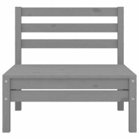 vidaXL 3-tlg. Garten-Lounge-Set Grau Kiefer Massivholz