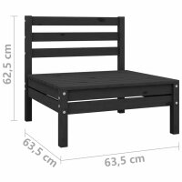 vidaXL 3-tlg. Garten-Lounge-Set Schwarz Massivholz Kiefer