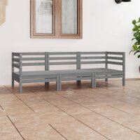 vidaXL 3-tlg. Garten-Lounge-Set Grau Kiefer Massivholz