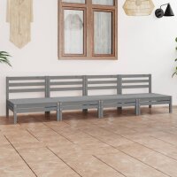 vidaXL 4-tlg. Garten-Lounge-Set Grau Kiefer Massivholz