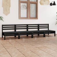 vidaXL 4-tlg. Garten-Lounge-Set Schwarz Massivholz Kiefer