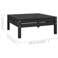 vidaXL 5-tlg. Garten-Lounge-Set Schwarz Massivholz Kiefer