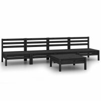 vidaXL 5-tlg. Garten-Lounge-Set Schwarz Massivholz Kiefer