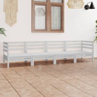 vidaXL 4-tlg. Garten-Lounge-Set Wei&szlig; Kiefer Massivholz