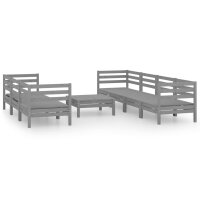 vidaXL 8-tlg. Garten-Lounge-Set Grau Kiefer Massivholz