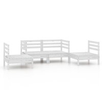 vidaXL 4-tlg. Garten-Lounge-Set Wei&szlig; Kiefer Massivholz