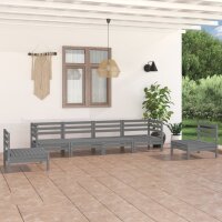 vidaXL 6-tlg. Garten-Lounge-Set Grau Kiefer Massivholz