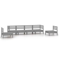 vidaXL 6-tlg. Garten-Lounge-Set Grau Kiefer Massivholz