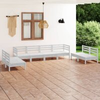 vidaXL 8-tlg. Garten-Lounge-Set Wei&szlig; Massivholz Kiefer