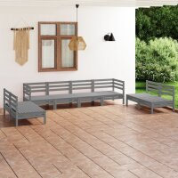 vidaXL 8-tlg. Garten-Lounge-Set Grau Massivholz Kiefer