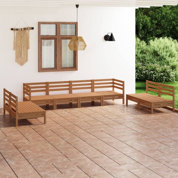 vidaXL 8-tlg. Garten-Lounge-Set Honigbraun Massivholz Kiefer