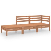 vidaXL 3-tlg. Garten-Lounge-Set Honigbraun Massivholz Kiefer