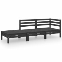 vidaXL 3-tlg. Garten-Lounge-Set Schwarz Massivholz Kiefer