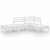 vidaXL 4-tlg. Garten-Lounge-Set Wei&szlig; Massivholz Kiefer