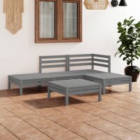 vidaXL 5-tlg. Garten-Lounge-Set Massivholz Kiefer Grau