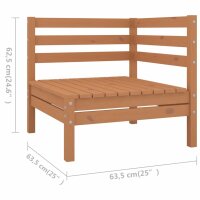 vidaXL 5-tlg. Garten-Lounge-Set Massivholz Kiefer Honigbraun