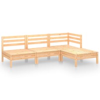 vidaXL 4-tlg. Garten-Lounge-Set Massivholz Kiefer