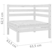 vidaXL 4-tlg. Garten-Lounge-Set Massivholz Kiefer Wei&szlig;