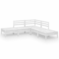 vidaXL 5-tlg. Garten-Lounge-Set Massivholz Kiefer Wei&szlig;