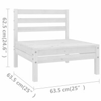 vidaXL 5-tlg. Garten-Lounge-Set Massivholz Kiefer Wei&szlig;