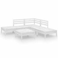 vidaXL 6-tlg. Garten-Lounge-Set Massivholz Kiefer Wei&szlig;