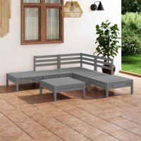 vidaXL 6-tlg. Garten-Lounge-Set Massivholz Kiefer Grau